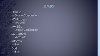 Introduction to basic database concepts | PPTX