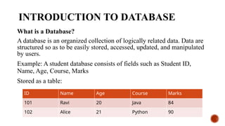 Introduction to Basic Concepts of Database Management Systems | PPTX