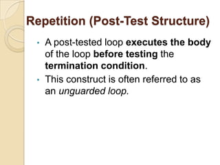 Introduction to basic programming repetition | PPT