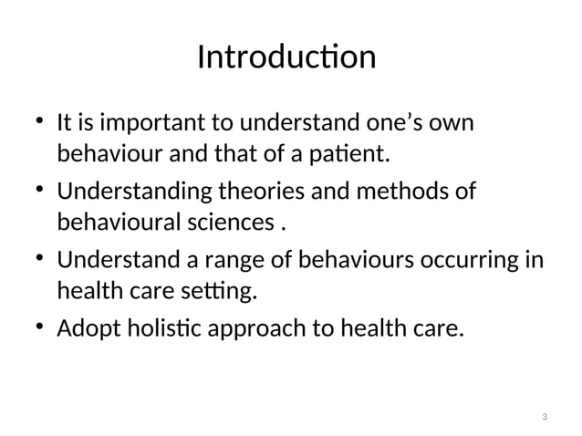 Introduction to Behavioural Sciences in Medical Practice.ppt | Science