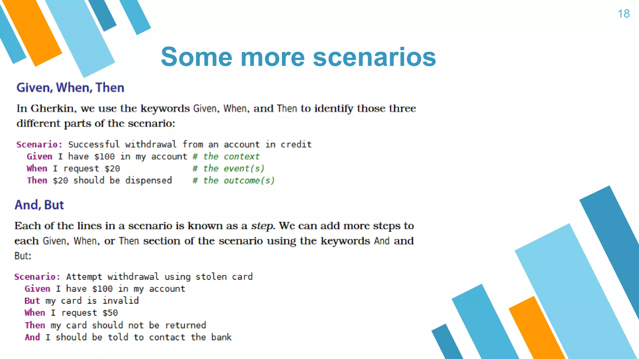 Some more scenarios 18 