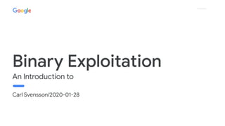 Proprietary
Carl Svensson/2020-01-28
An Introduction to
 