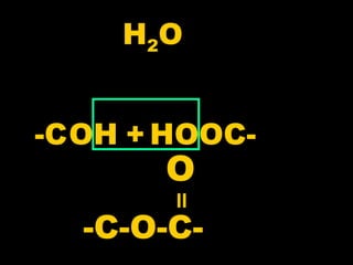 2O 
-COH +H OOC-H 
II 
-C-O-C-O 
 