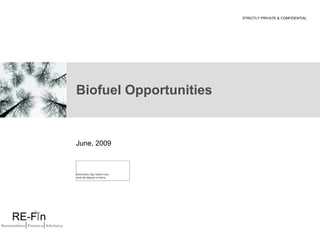 Biofuel Opportunities June, 2009 STRICTLY PRIVATE & CONFIDENTIAL 