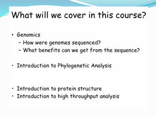 Introduction to bioinformatics | PPTX