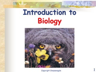 Introduction to
    Biology




     Copyright Cmassengale   1
 