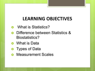 Introduction to Biostatistics.pptx | Science