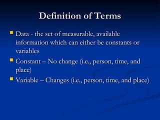 Variable Change Defini Introduction to Biostatistics research 1.ppt