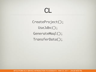GOODDATA@CLOUDSTOCK – DEC 6, 2010 – PETR OLMER
                               –            –    Š   Ř
 