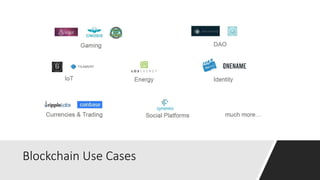 Blockchain Use Cases
 