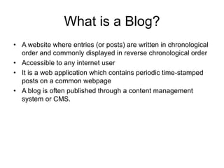 Blogging - Introduction and How to do it! | PPTX