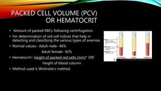 Pcv Value Lab Introduction to blood components of blood, pcv | PPTX