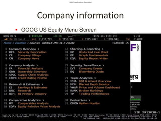 SMU Classification: Restricted
Company information
 GOOG US Equity Menu Screen
 