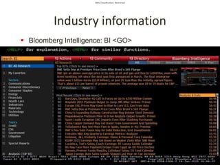 SMU Classification: Restricted
Industry information
 Bloomberg Intelligence: BI <GO>
 