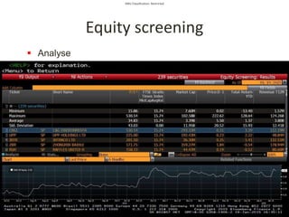 SMU Classification: Restricted
Equity screening
 Analyse
 