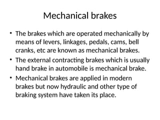 Braking system in automobile types and functions | PPTX