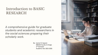 Introduction to Basic Research for Undergraduate Students | PDF