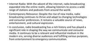 Radio Introduction Example INTRODUCTION TO BROADCAST MEDIA- TV & RADIO Slides.pptx