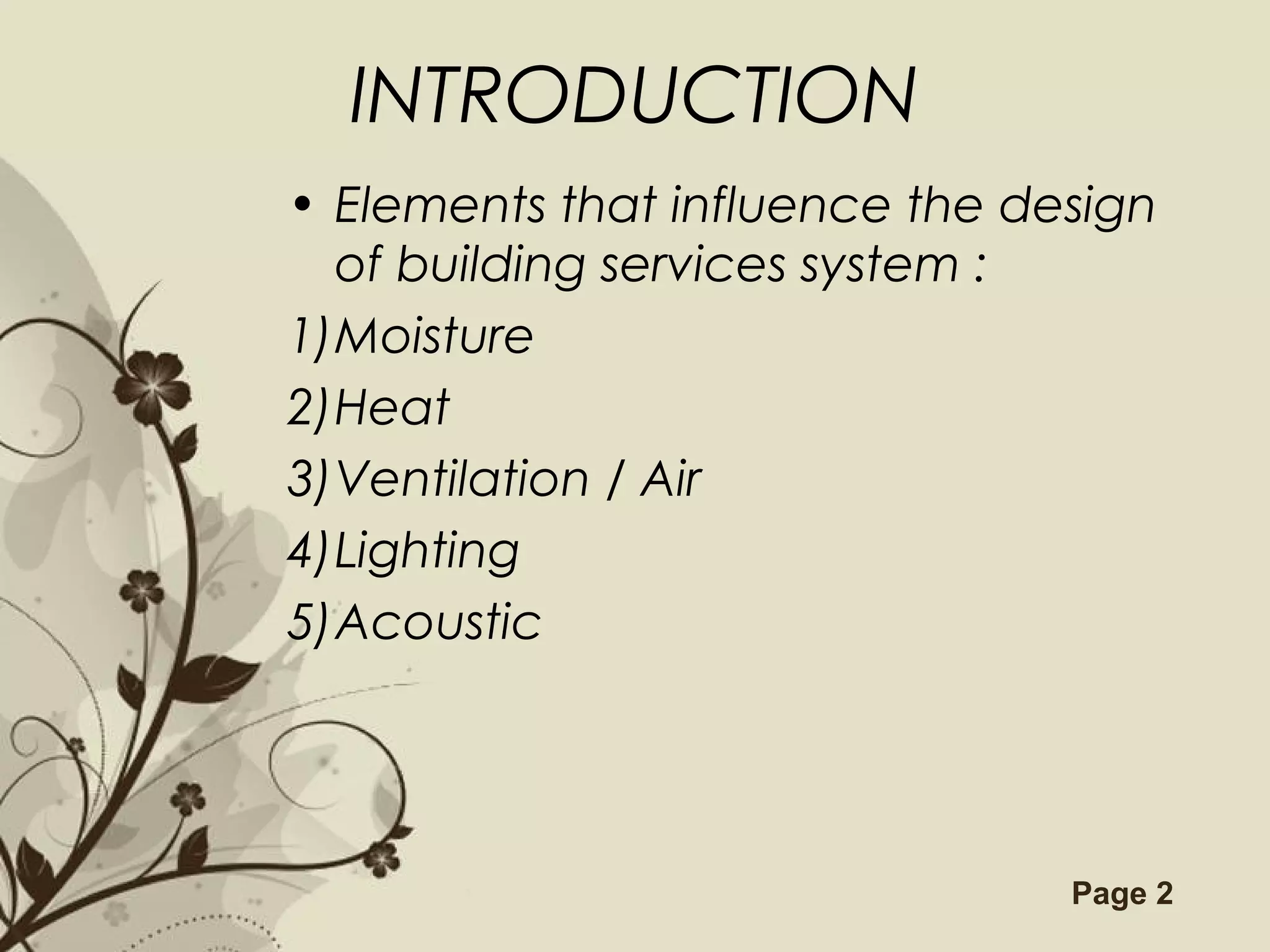 Introduction to building services part 2 | PPT