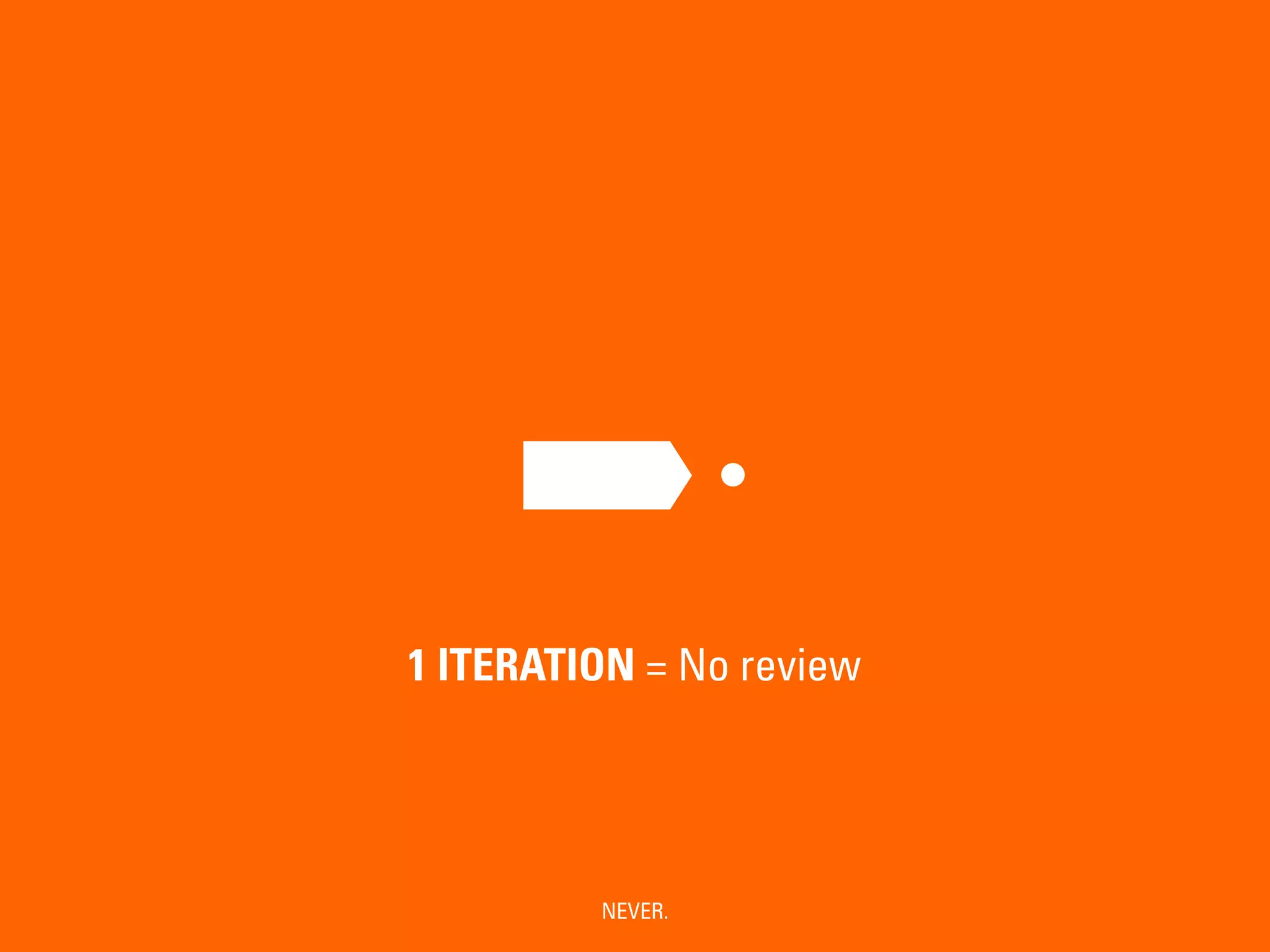 1 ITERATION = No review
NEVER.
 