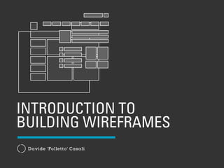 INTRODUCTION TO
BUILDING WIREFRAMES
Davide ‘Folletto’ Casali
 
