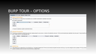 BURP TOUR – OPTIONS
 