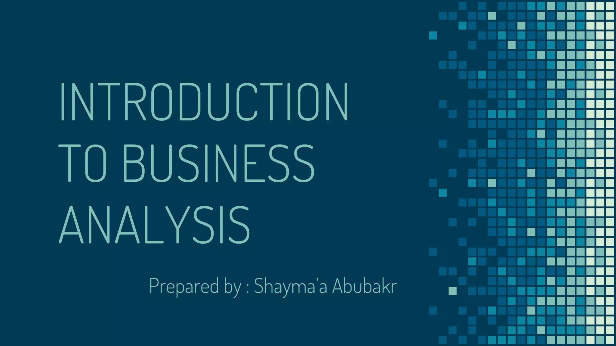 Introduction to business analysis | PPT