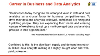"Businesses today recognize the untapped value in data and data
analytics as a crucial factor for business competitiveness...
