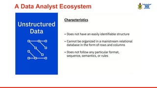 A Data Analyst Ecosystem
Characteristics
 