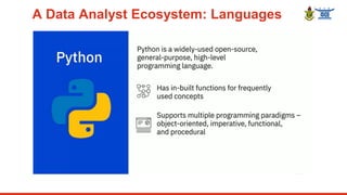 A Data Analyst Ecosystem: Languages
 