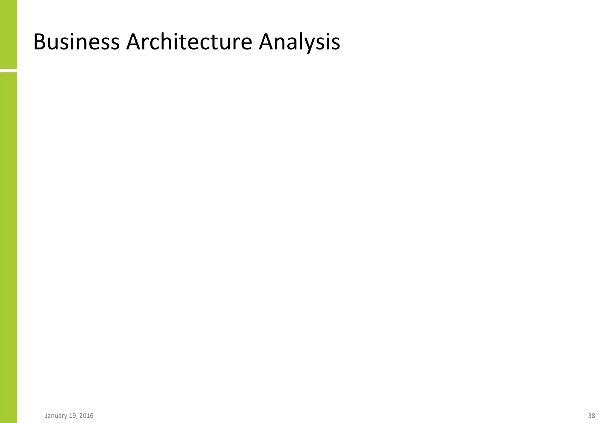 Business Architecture Analysis
January 19, 2016 38
 