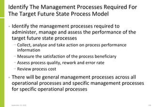 Identify The Management Processes Required For
The Target Future State Process Model
• Identify the management processes r...