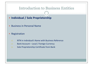 Introduction to Business Entities | PDF