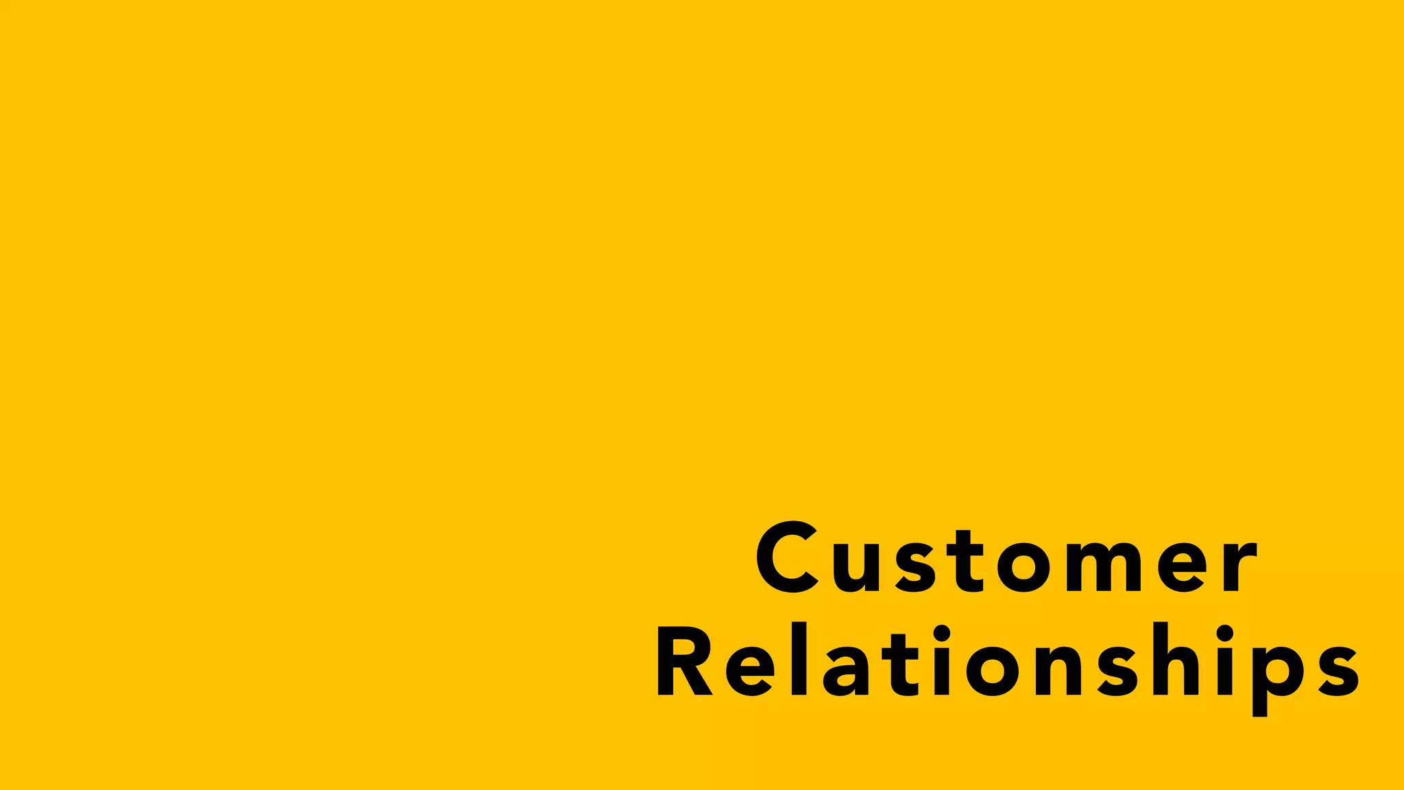 Customer
Relationships
 