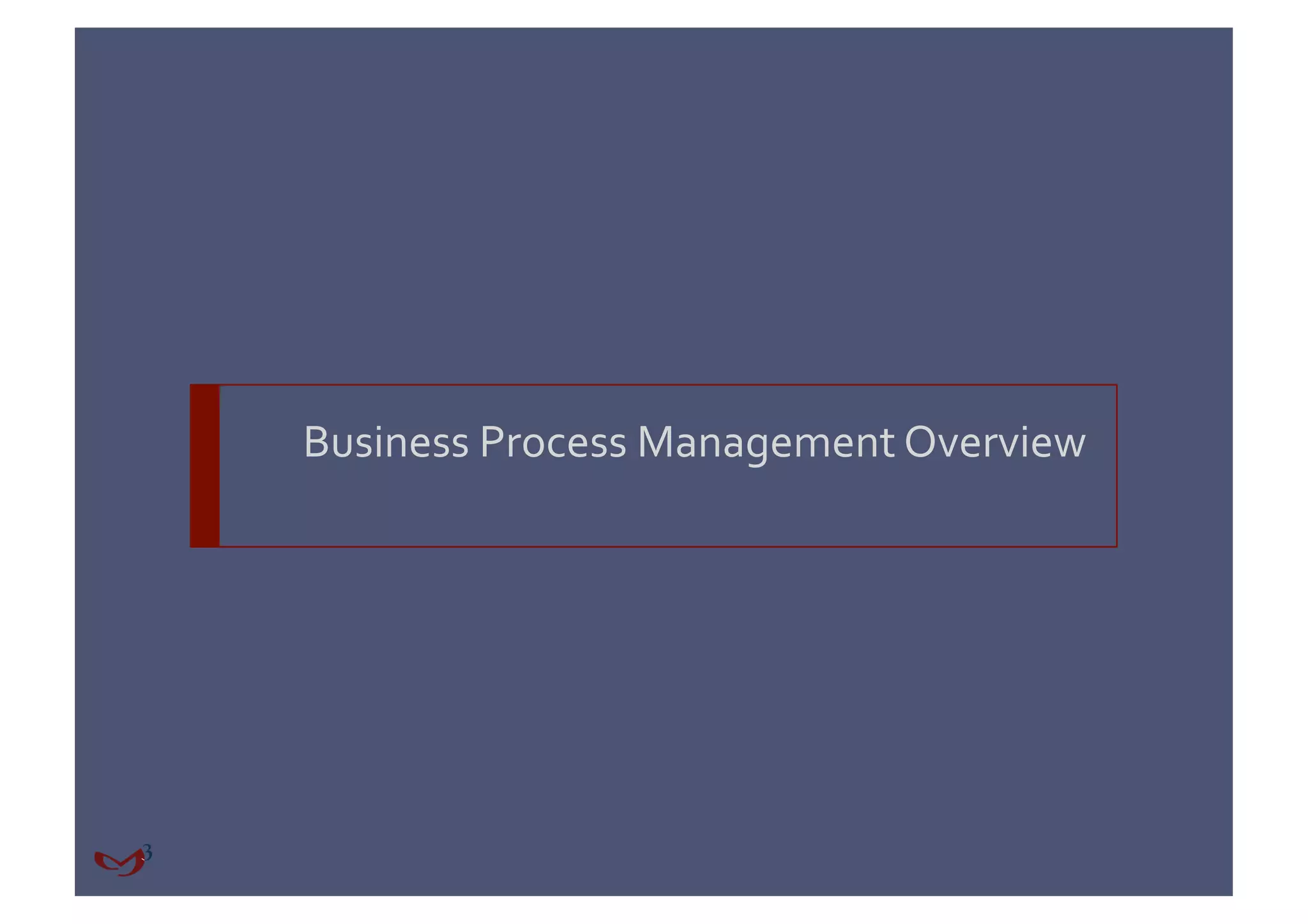 Business Process Management Overview 
 