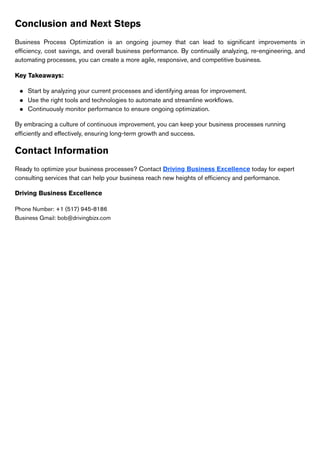 Business Process Optimization: A Step-by-Step Guide for Success | PDF