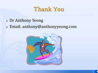    Dr Anthony Yeong
   Email: anthony@anthonyyeong.com
 
