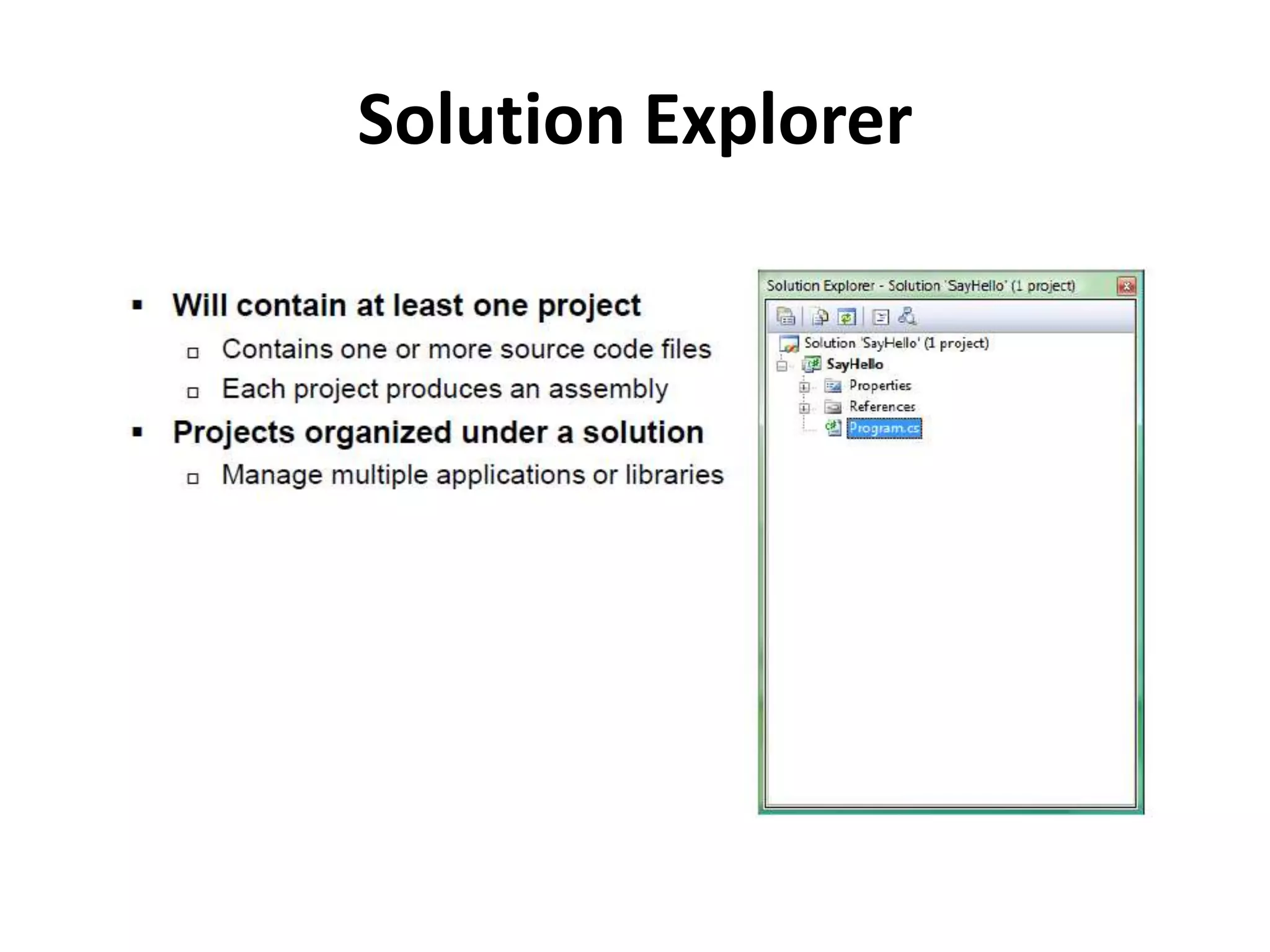 Solution Explorer
 