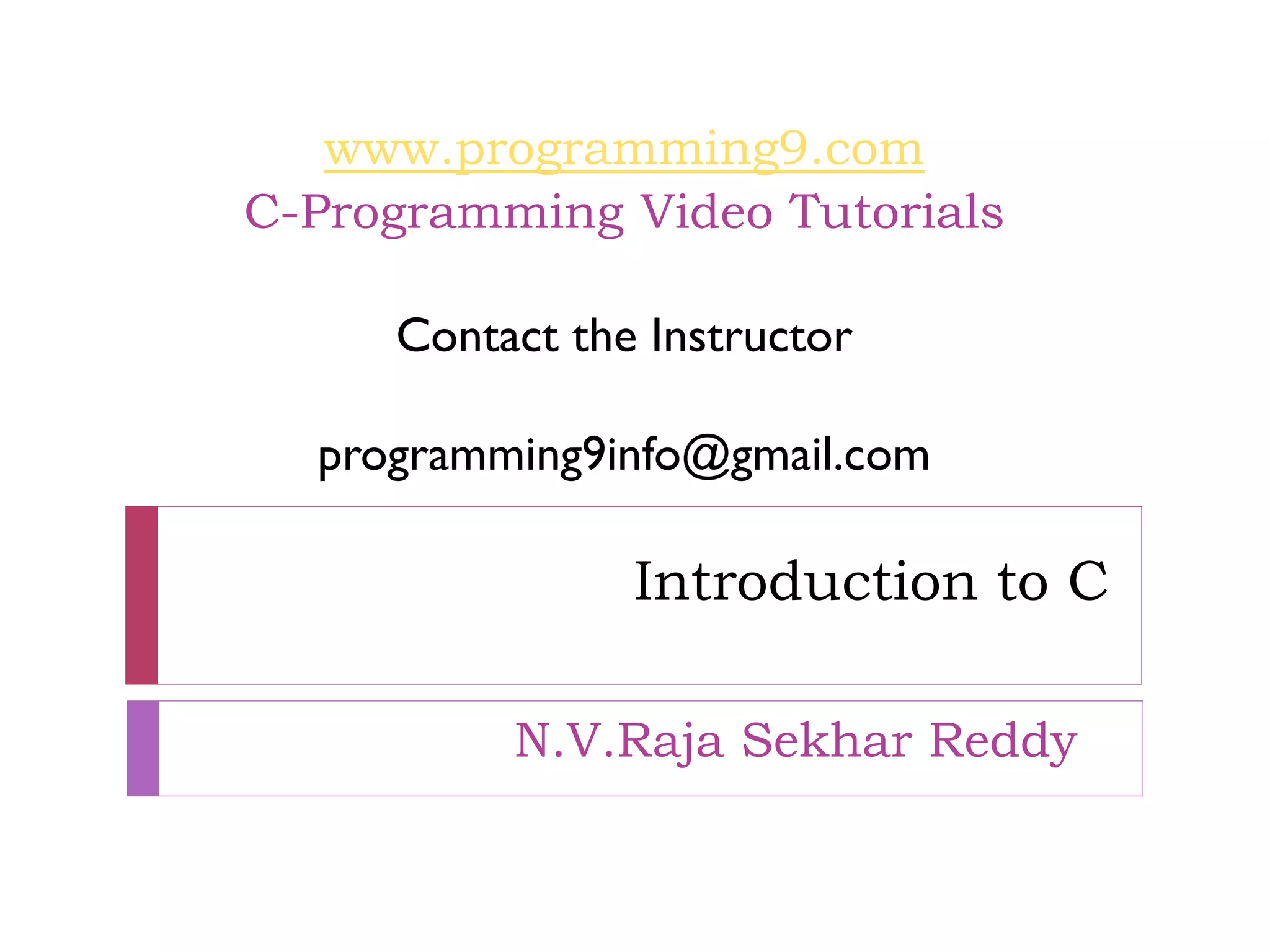 Introduction to c | PPT