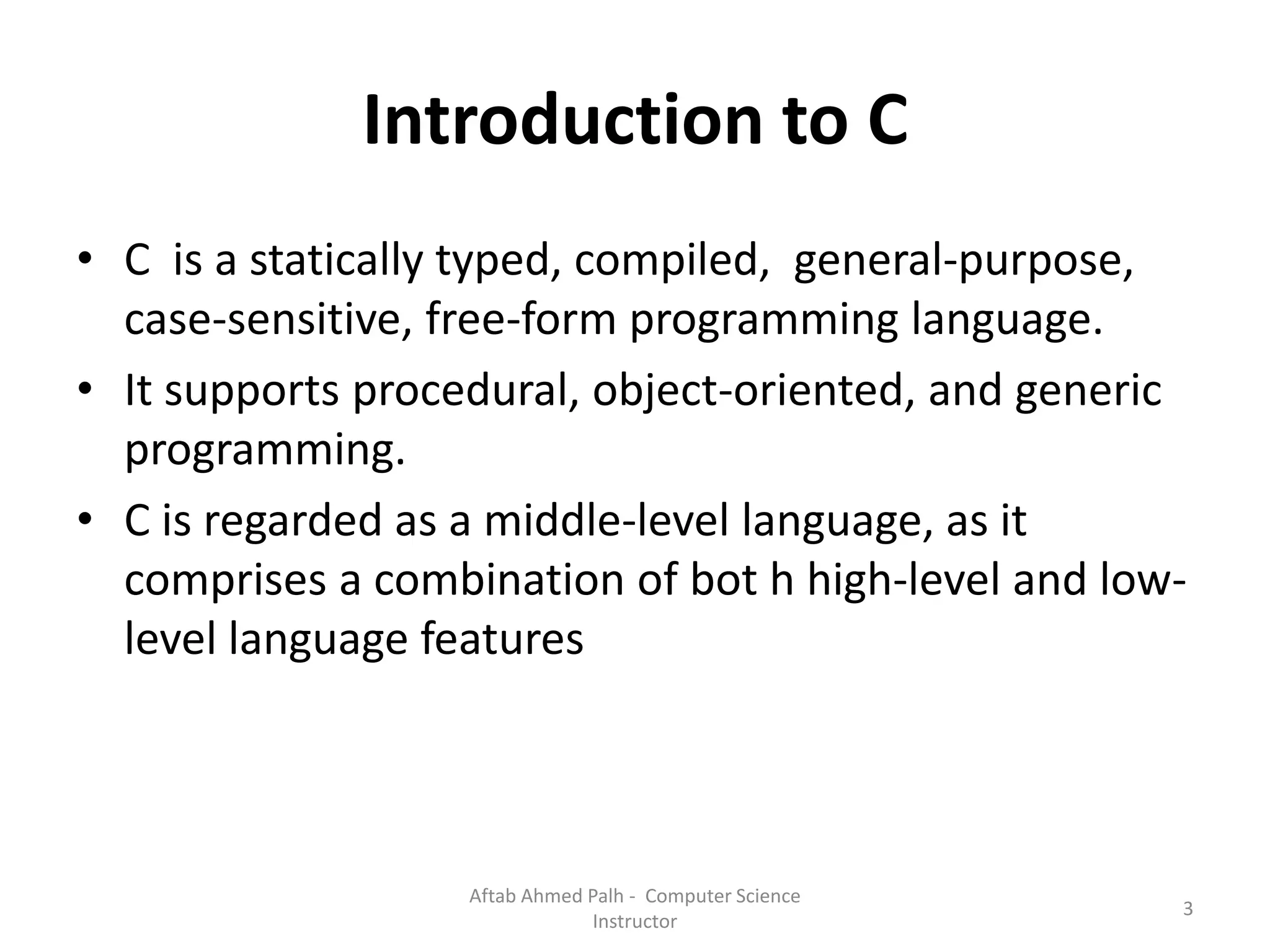 Introduction to C Language | PPTX
