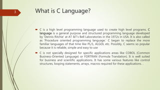 Introduction to C Language | PPT