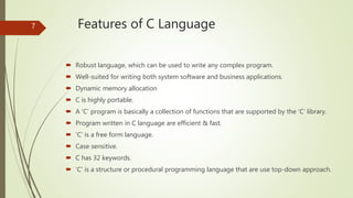 Introduction to C Language | PPT