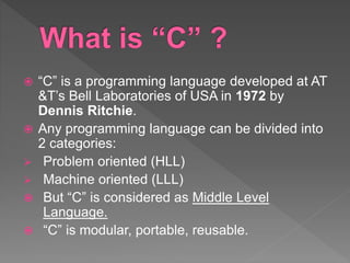 Introduction to C Programming | PPT