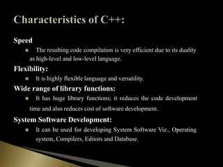 Introduction To C++ programming and its basic concepts | PPT