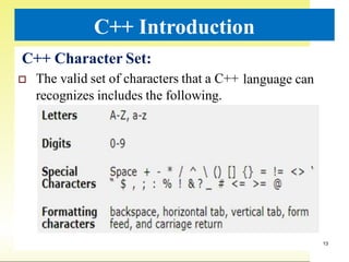 Introduction to C++.pptx learn c++ and basic concepts of OOP | PPT