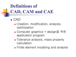 Introduction to CAD/CAE/CAM | PPT