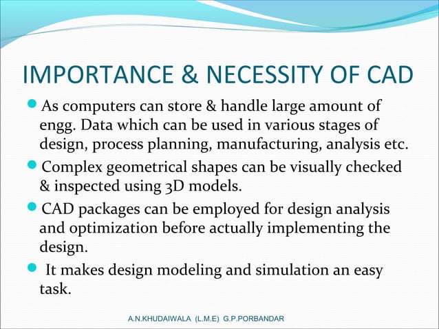 Introduction to CAD CAM in industries | PPT