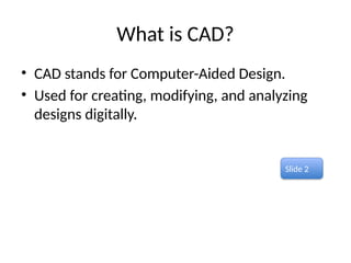 Comprehensive Introduction to CAD/CAM Technologies and Applications in ...