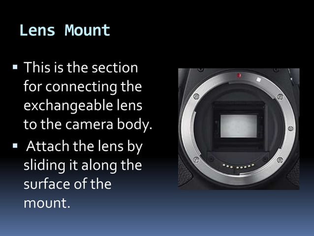 Introduction to camera & its major parts | PPTX | Photography | Arts ...