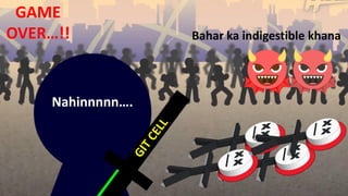 Bahar ka indigestible khana
Nahinnnnn….
GAME
OVER…!!
 